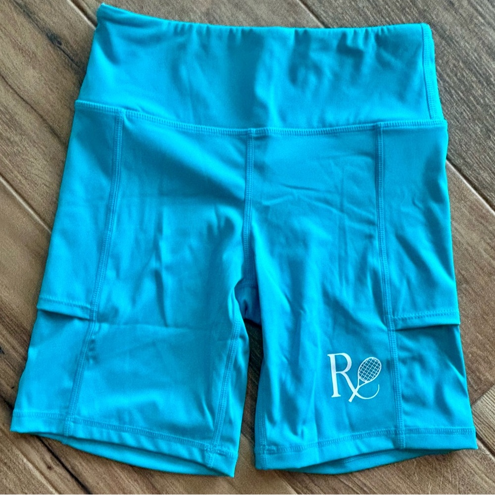 Women’s Turquoise Biker Tennis Work Out Shorts-XS The Farmers Market Glo…